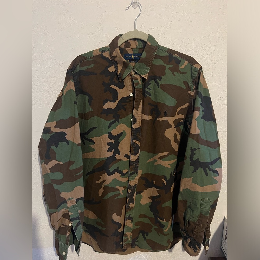 Ralph Lauren Men's Camo Button-Down Shirt - Green, Brown, Tan